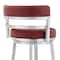 Armen Living Madrid 26" Counter Height Swivel Red Faux Leather and Brushed Stainless Steel Bar Stool LCMABABSRED26 - alternate 4